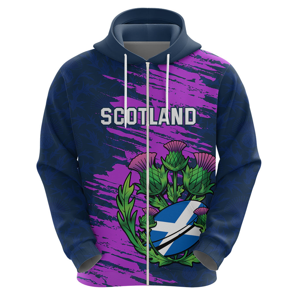 Custom Scotland Rugby Hoodie 2024 Six Nations Go Scottish Thistle LT14
