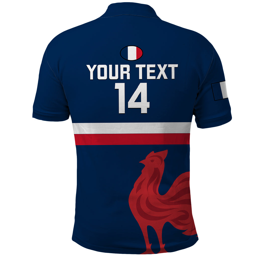 Personalised France Rugby Polo Shirt 2023 Allez Les Bleus World Cup LT14