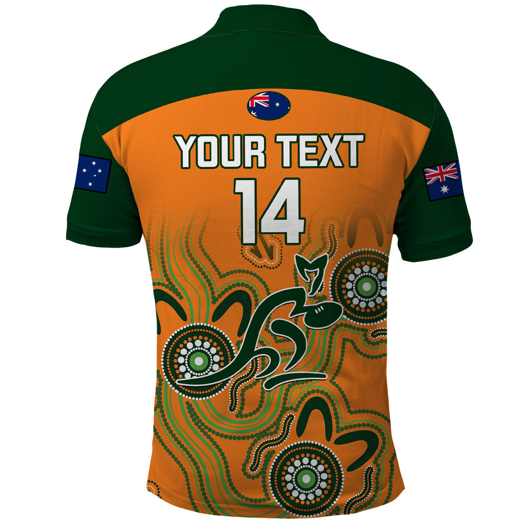 Personalised Australia Rugby Polo Shirt 2023 Go Wallabies Aboriginal World Cup LT14