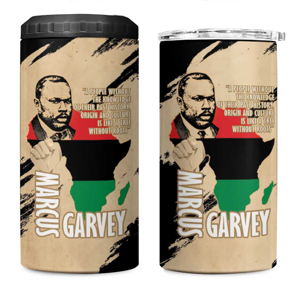 Marcus Garvey Day 4 in 1 Can Cooler Tumbler UNIA Flag Mix African Map LT14