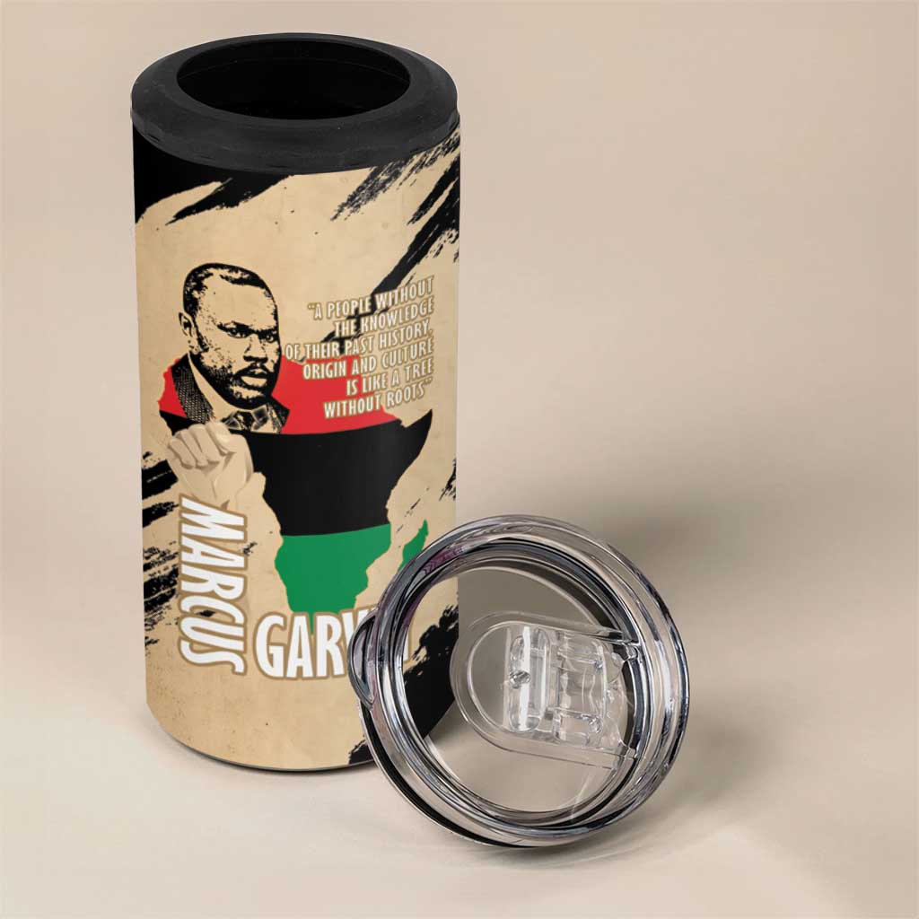 Marcus Garvey Day 4 in 1 Can Cooler Tumbler UNIA Flag Mix African Map LT14