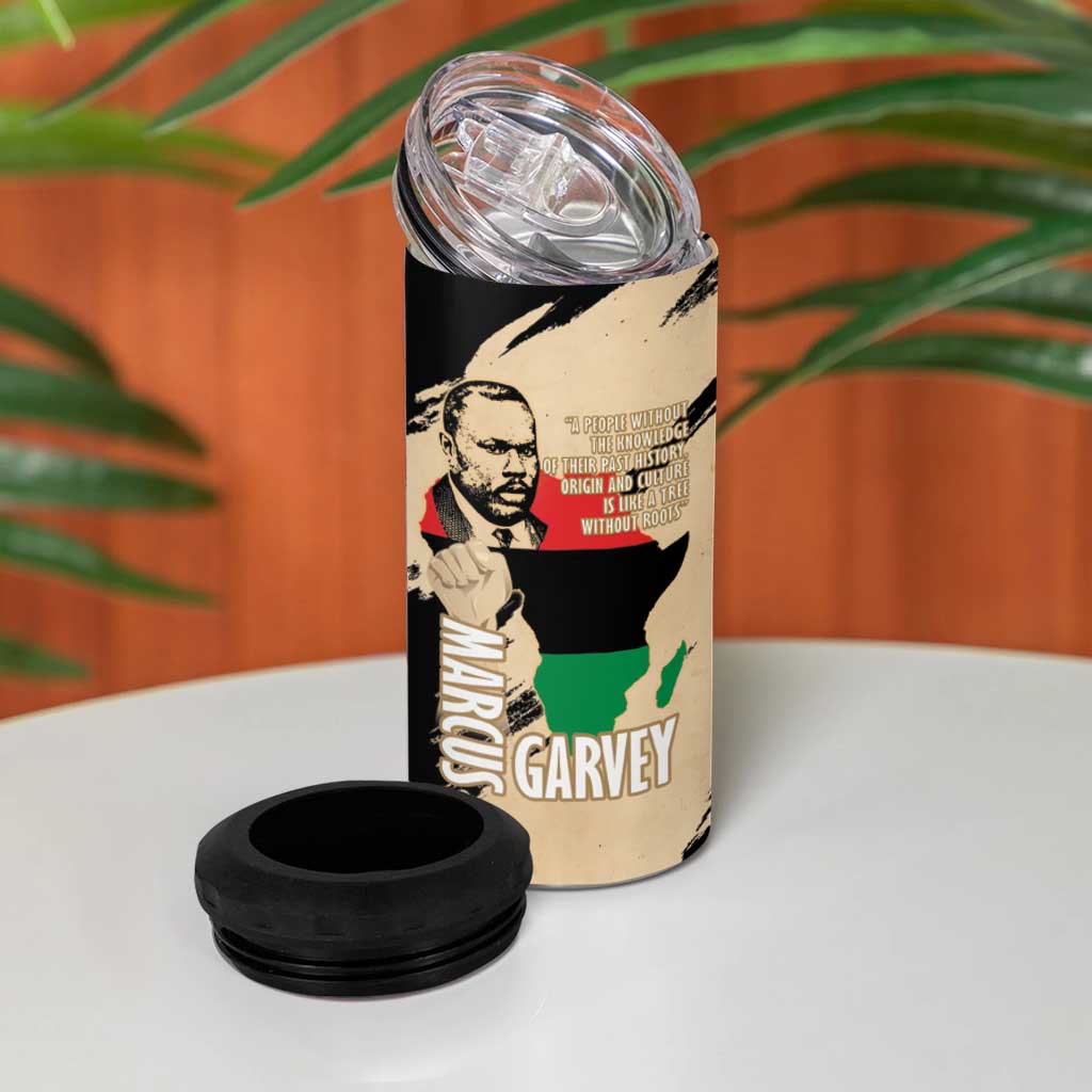 Marcus Garvey Day 4 in 1 Can Cooler Tumbler UNIA Flag Mix African Map LT14