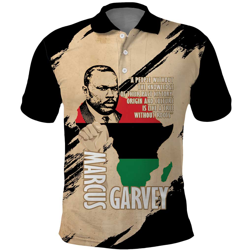 Marcus Garvey Day Polo Shirt UNIA Flag Mix African Map LT14