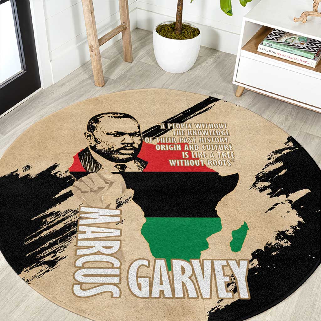 Marcus Garvey Day Round Carpet UNIA Flag Mix African Map LT14