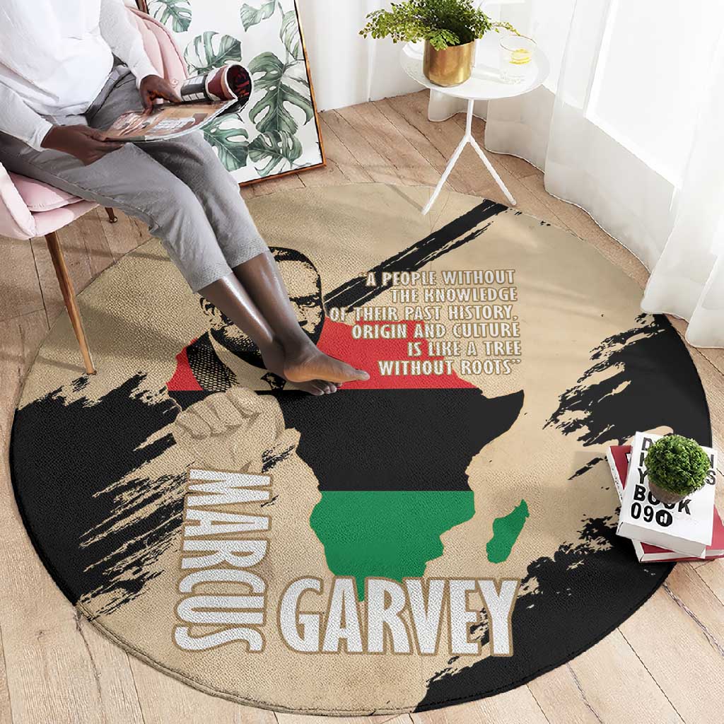 Marcus Garvey Day Round Carpet UNIA Flag Mix African Map LT14