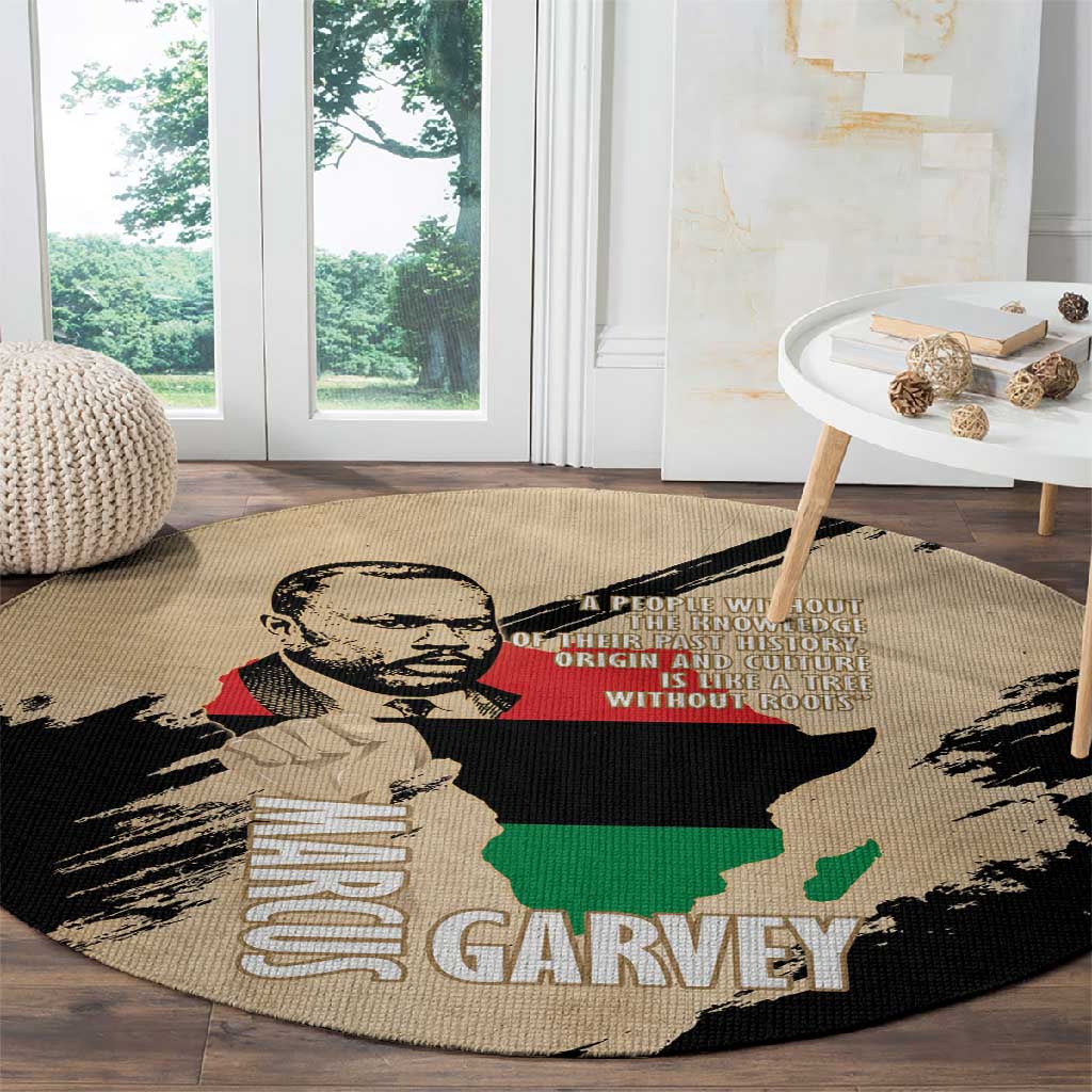 Marcus Garvey Day Round Carpet UNIA Flag Mix African Map LT14