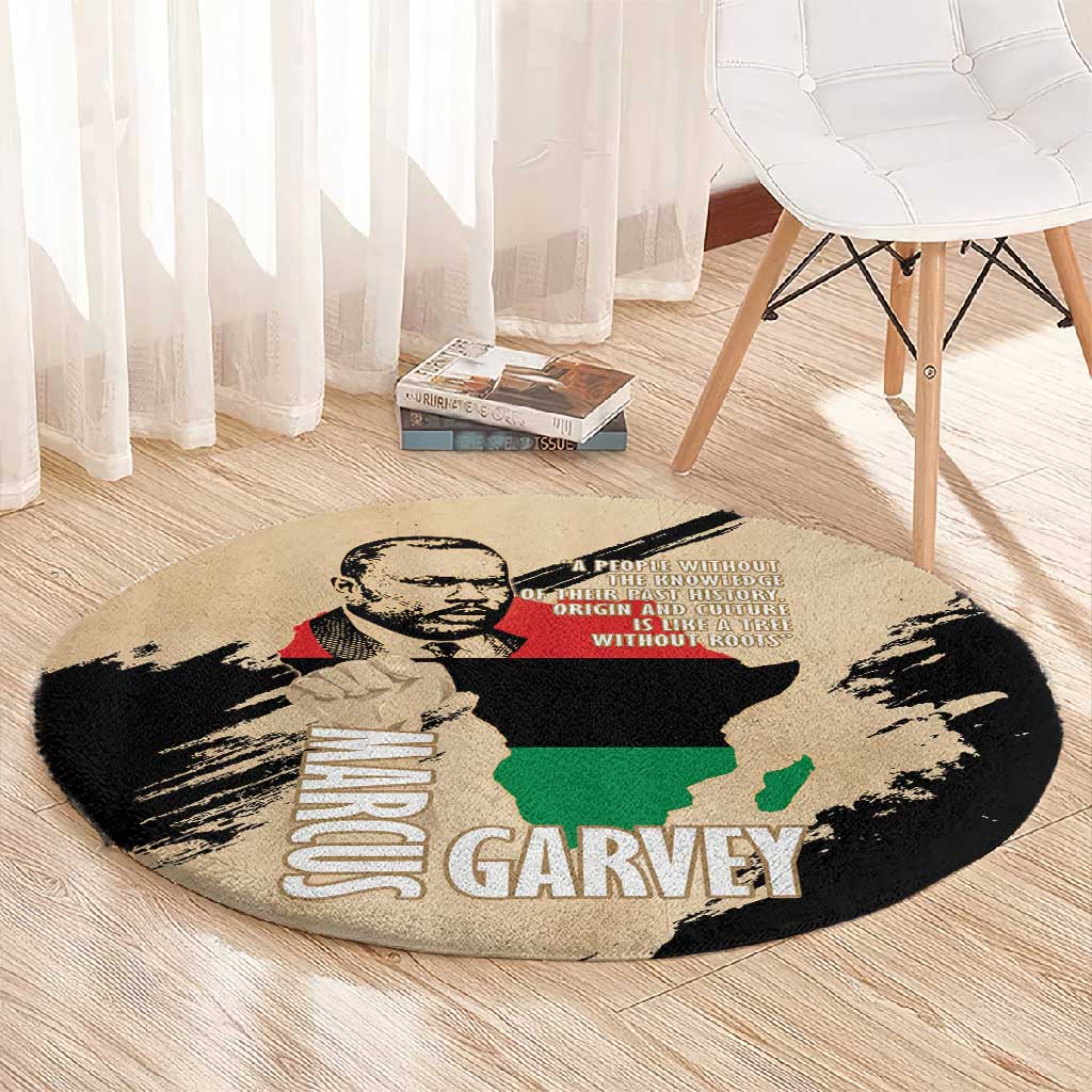 Marcus Garvey Day Round Carpet UNIA Flag Mix African Map LT14