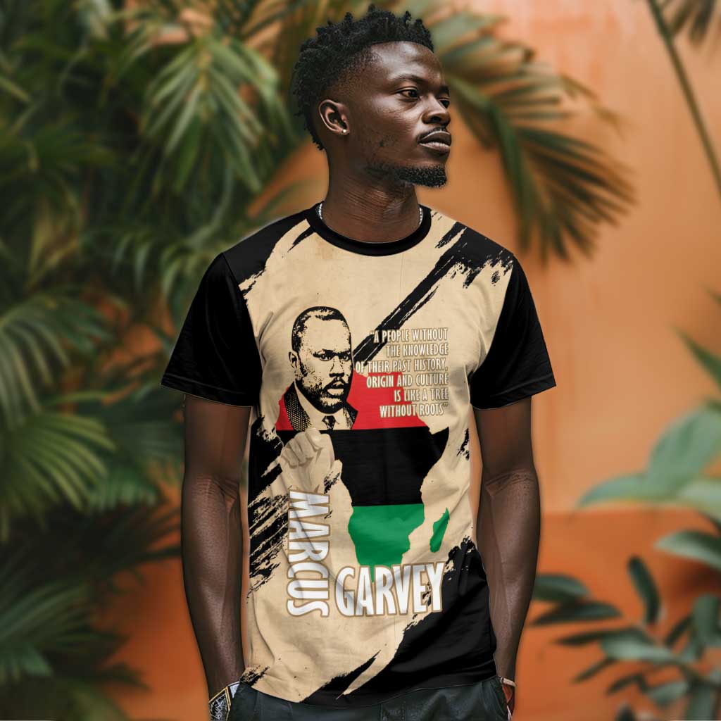 Marcus Garvey Day T shirt UNIA Flag Mix African Map LT14
