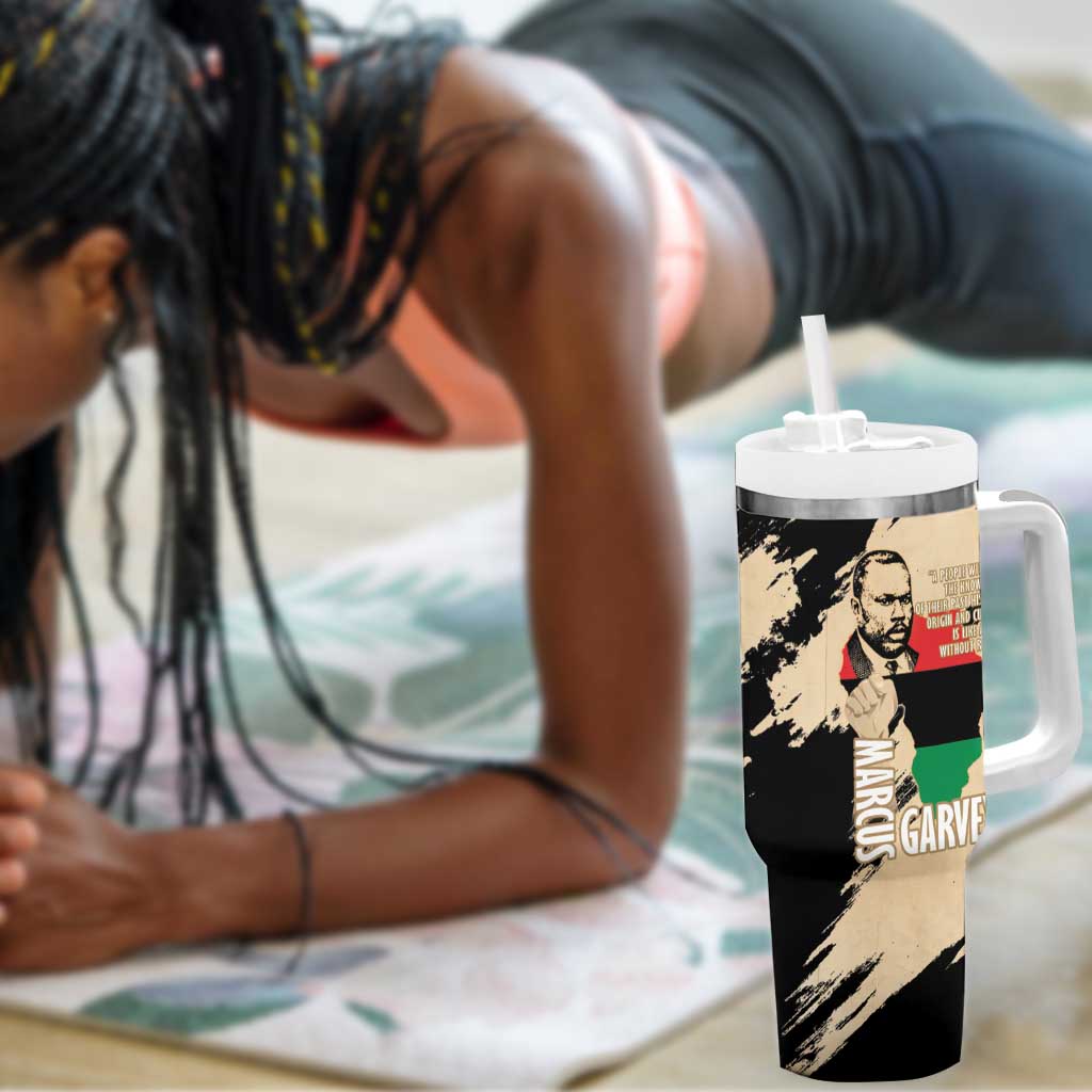 Marcus Garvey Day Tumbler With Handle UNIA Flag Mix African Map LT14