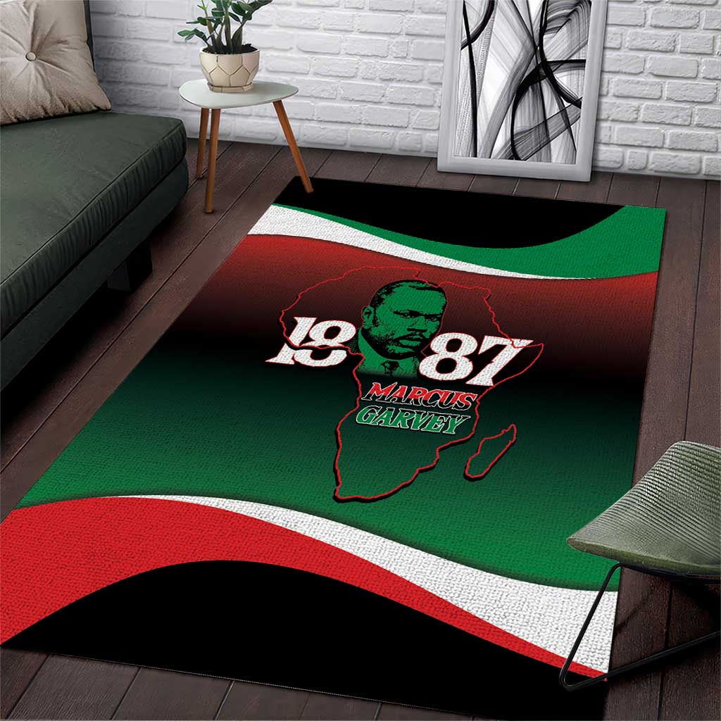 Marcus Garvey 1887 Area Rug African Map Curves Style LT14