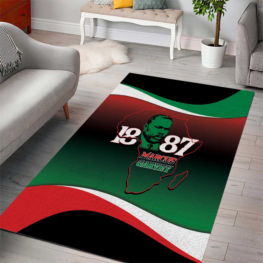 Marcus Garvey 1887 Area Rug African Map Curves Style LT14