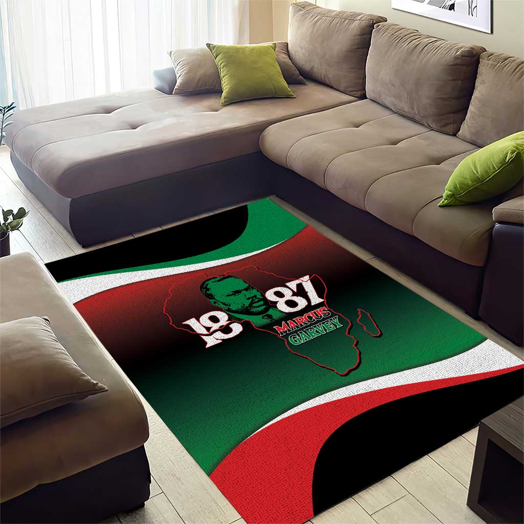 Marcus Garvey 1887 Area Rug African Map Curves Style LT14