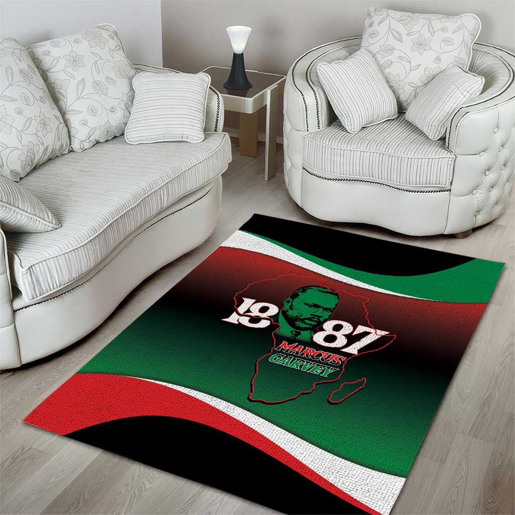 Marcus Garvey 1887 Area Rug African Map Curves Style LT14