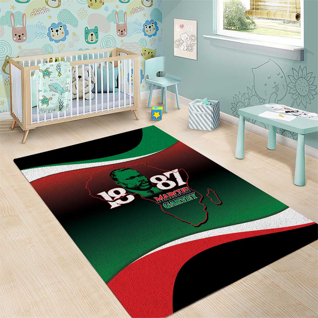 Marcus Garvey 1887 Area Rug African Map Curves Style LT14