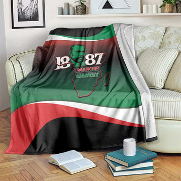 Marcus Garvey 1887 Blanket African Map Curves Style LT14