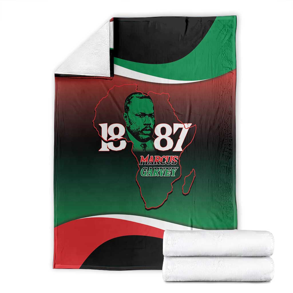 Marcus Garvey 1887 Blanket African Map Curves Style LT14