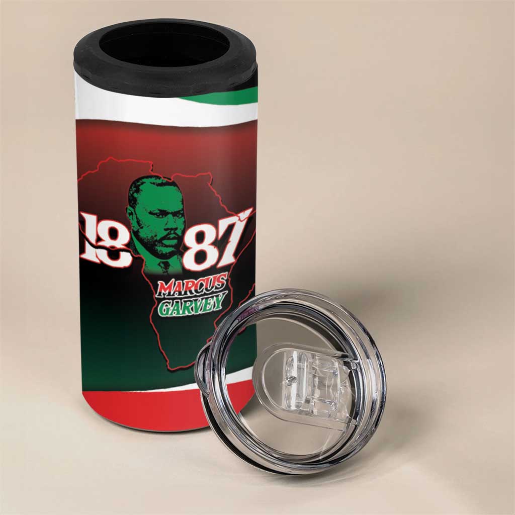 Marcus Garvey 1887 4 in 1 Can Cooler Tumbler African Map Curves Style LT14