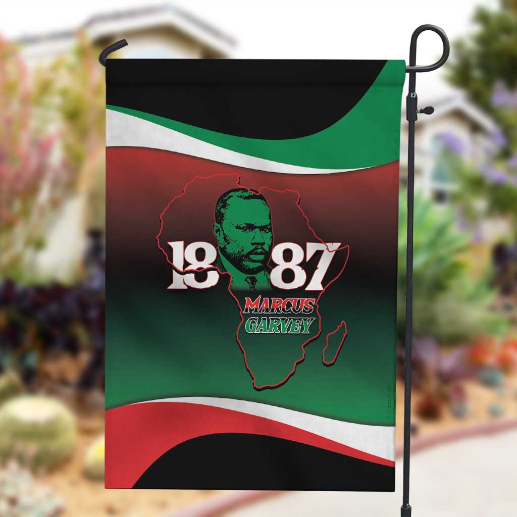 Marcus Garvey 1887 Garden Flag African Map Curves Style LT14