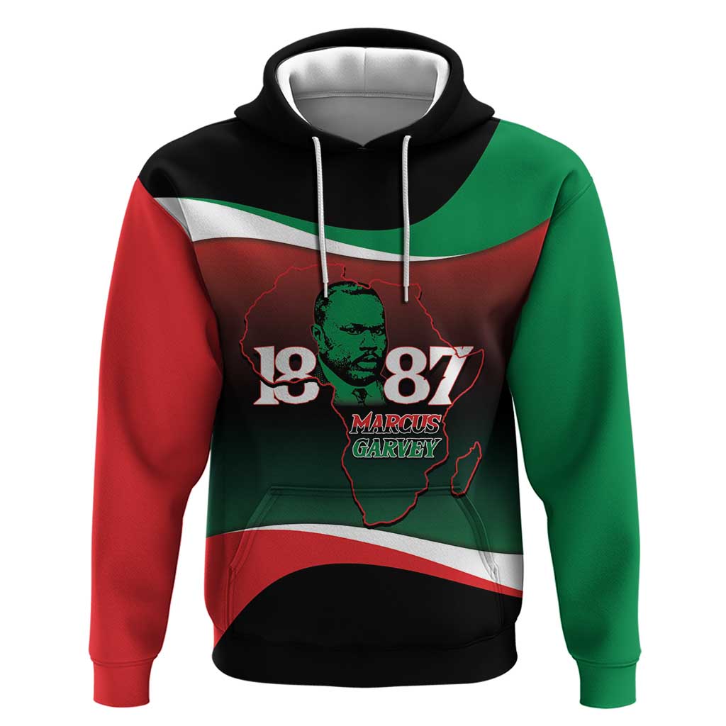 Marcus Garvey 1887 Hoodie African Map Curves Style LT14