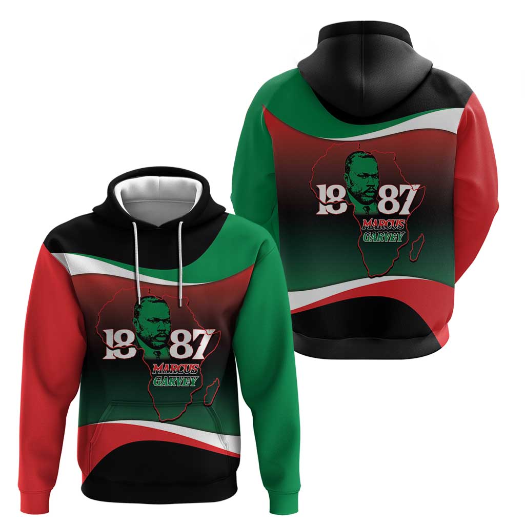 Marcus Garvey 1887 Hoodie African Map Curves Style LT14
