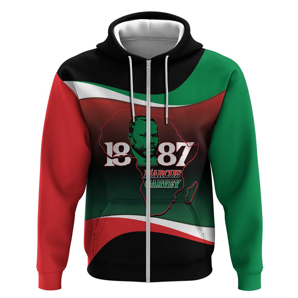 Marcus Garvey 1887 Hoodie African Map Curves Style LT14