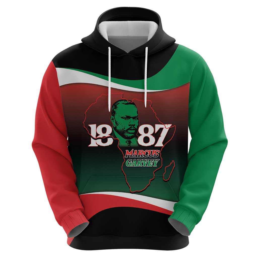 Marcus Garvey 1887 Hoodie African Map Curves Style LT14
