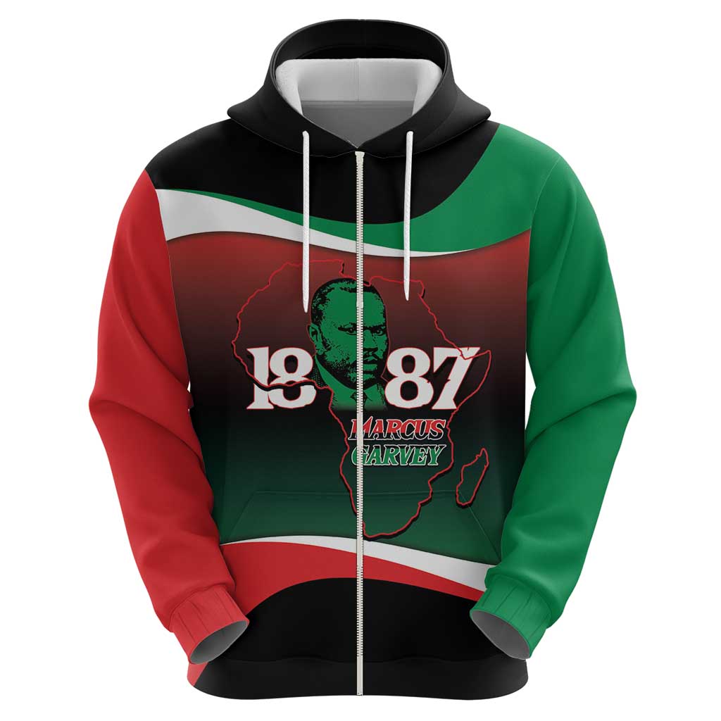 Marcus Garvey 1887 Hoodie African Map Curves Style LT14