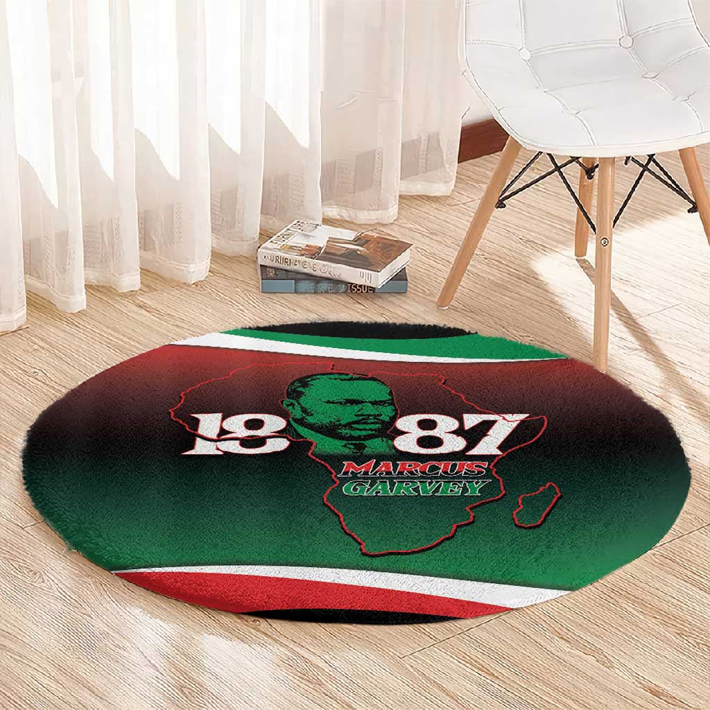 Marcus Garvey 1887 Round Carpet African Map Curves Style LT14