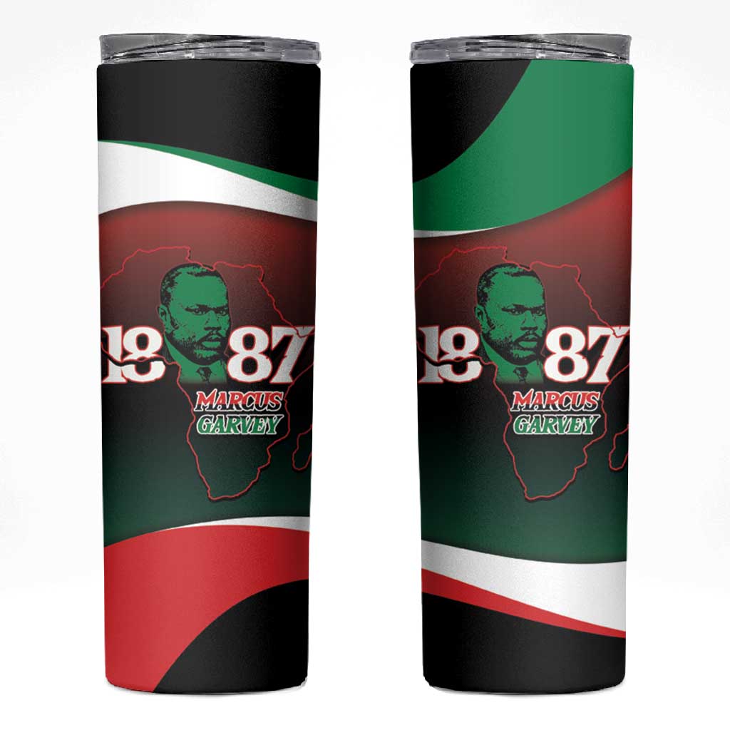 Marcus Garvey 1887 Skinny Tumbler African Map Curves Style LT14