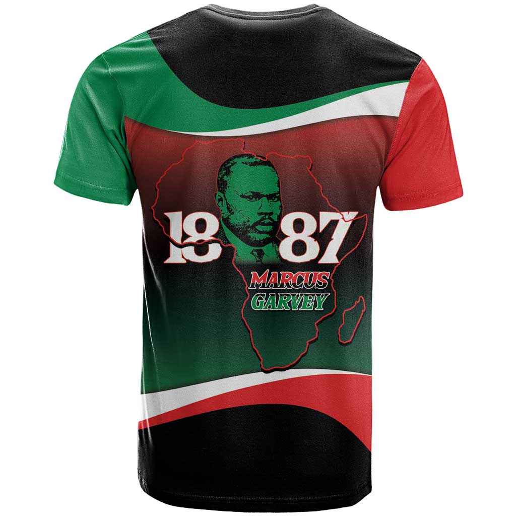 Marcus Garvey 1887 T shirt African Map Curves Style LT14