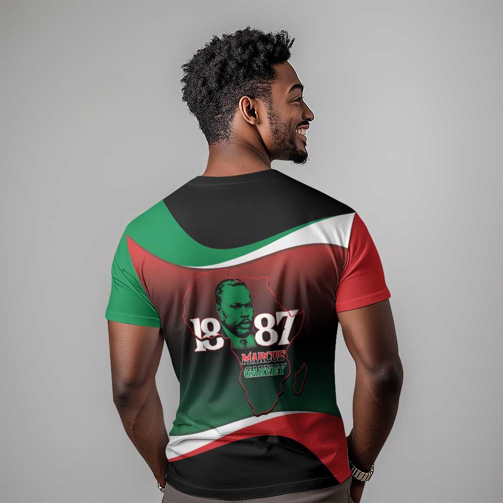 Marcus Garvey 1887 T shirt African Map Curves Style LT14