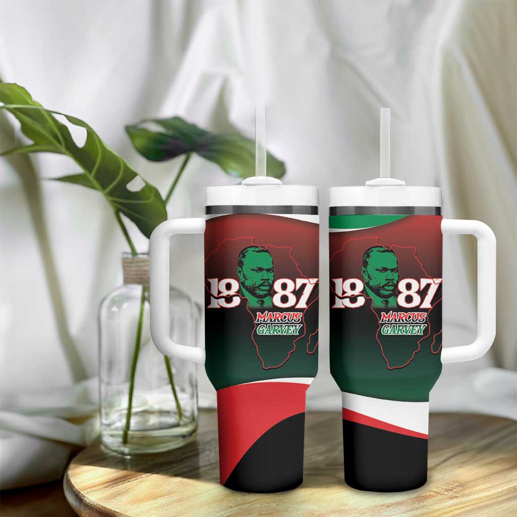 Marcus Garvey 1887 Tumbler With Handle African Map Curves Style LT14