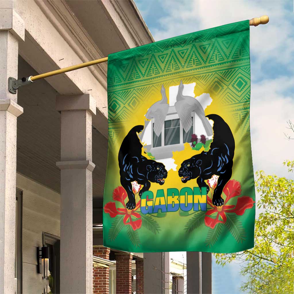 Afro Gabon Independence Day Garden Flag Memorial Leon Mba Monument LT14