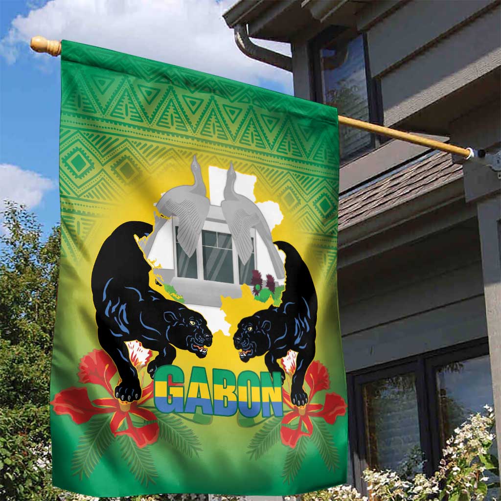 Afro Gabon Independence Day Garden Flag Memorial Leon Mba Monument LT14