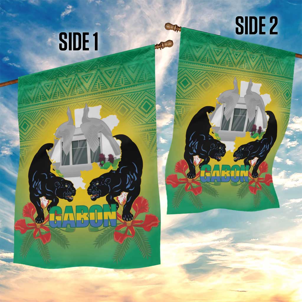 Afro Gabon Independence Day Garden Flag Memorial Leon Mba Monument LT14