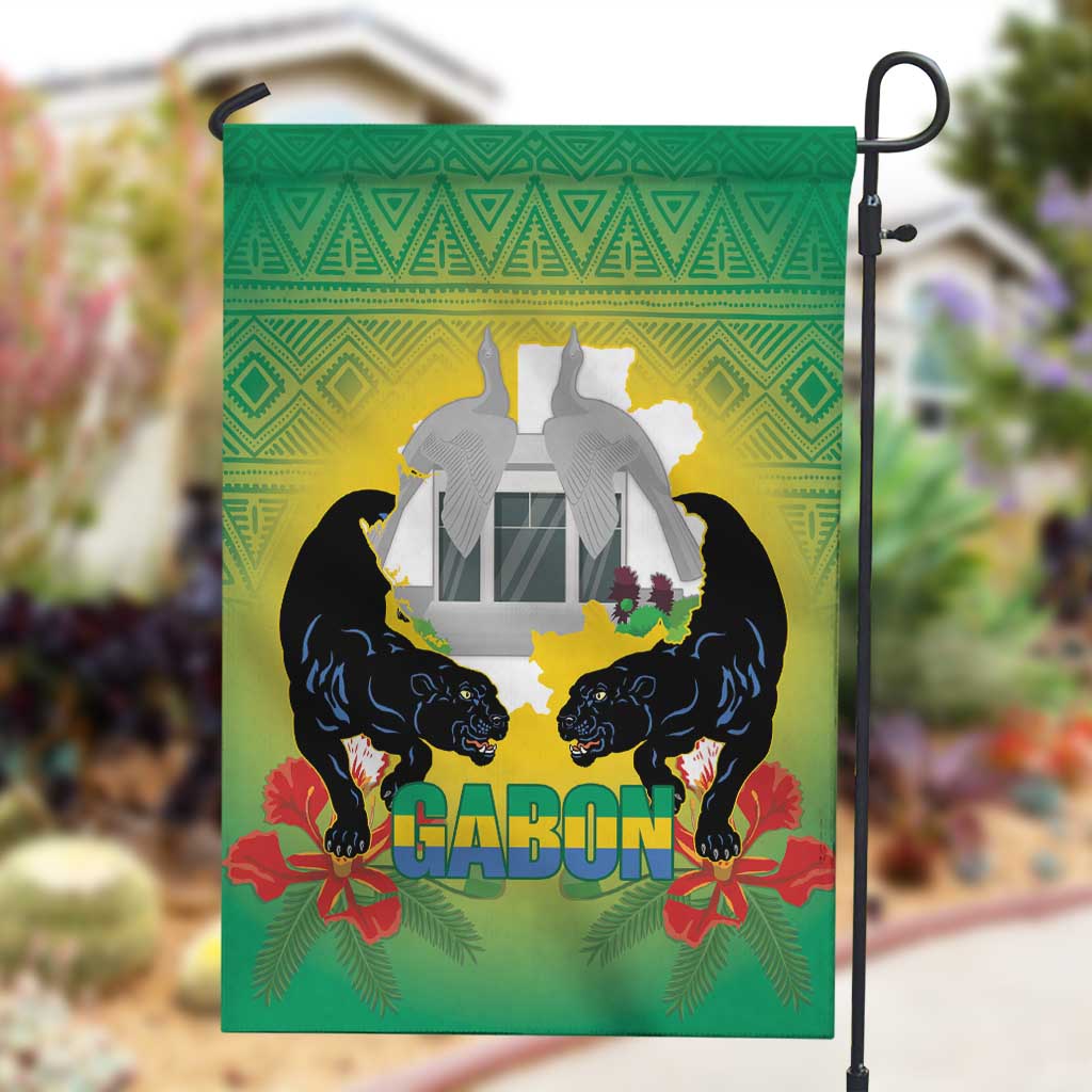 Afro Gabon Independence Day Garden Flag Memorial Leon Mba Monument LT14