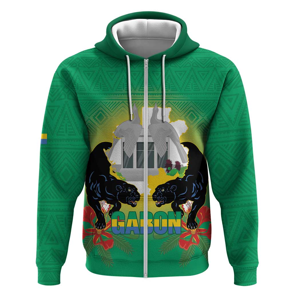 Gabon Independence Day Hoodie Memorial Leon Mba Monument LT14