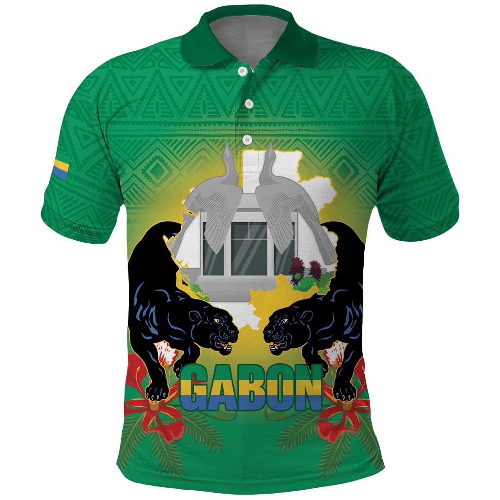 Gabon Independence Day Polo Shirt Memorial Leon Mba Monument LT14