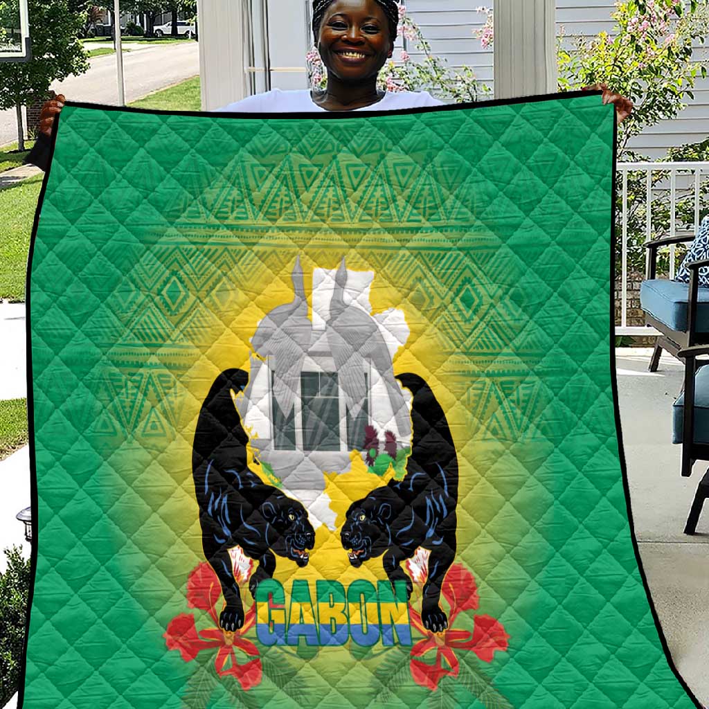 Afro Gabon Independence Day Quilt Memorial Leon Mba Monument LT14