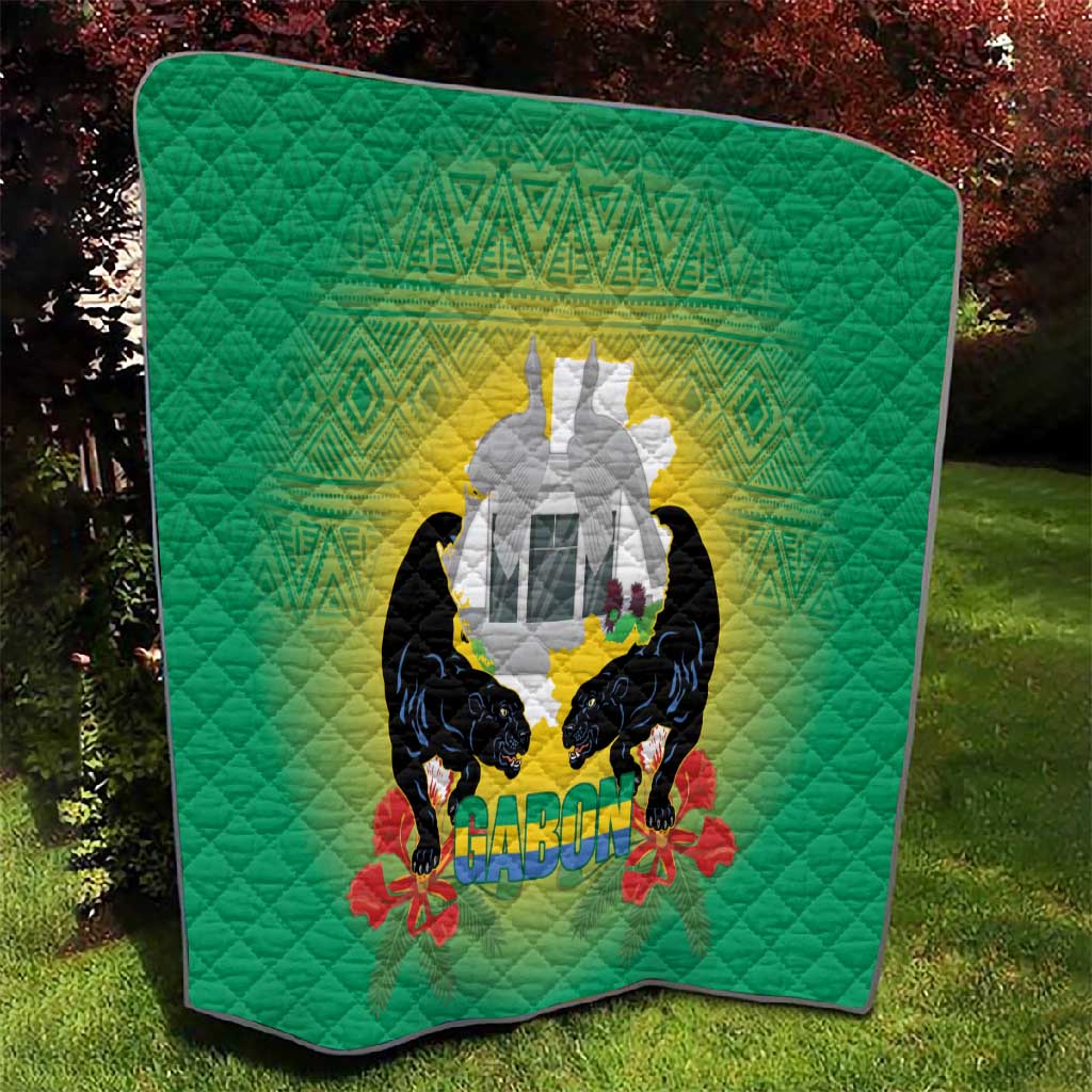 Afro Gabon Independence Day Quilt Memorial Leon Mba Monument LT14
