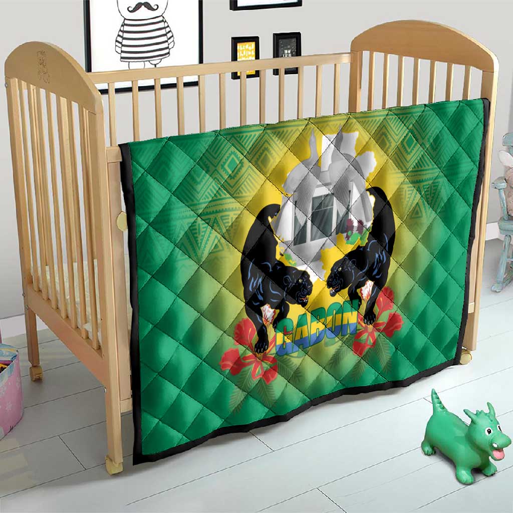 Afro Gabon Independence Day Quilt Memorial Leon Mba Monument LT14