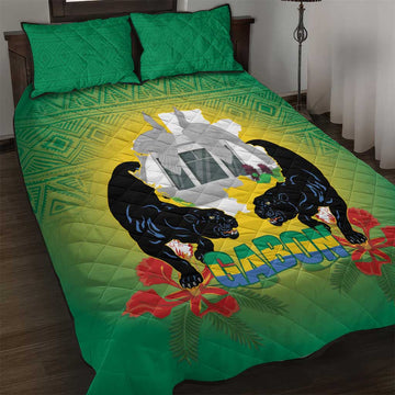 Afro Gabon Independence Day Quilt Bed Set Memorial Leon Mba Monument LT14