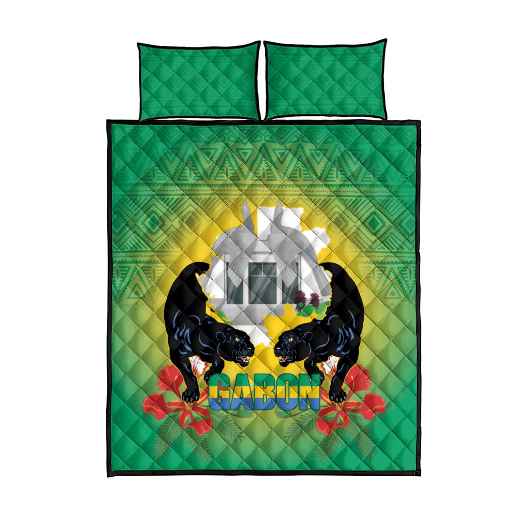 Afro Gabon Independence Day Quilt Bed Set Memorial Leon Mba Monument LT14