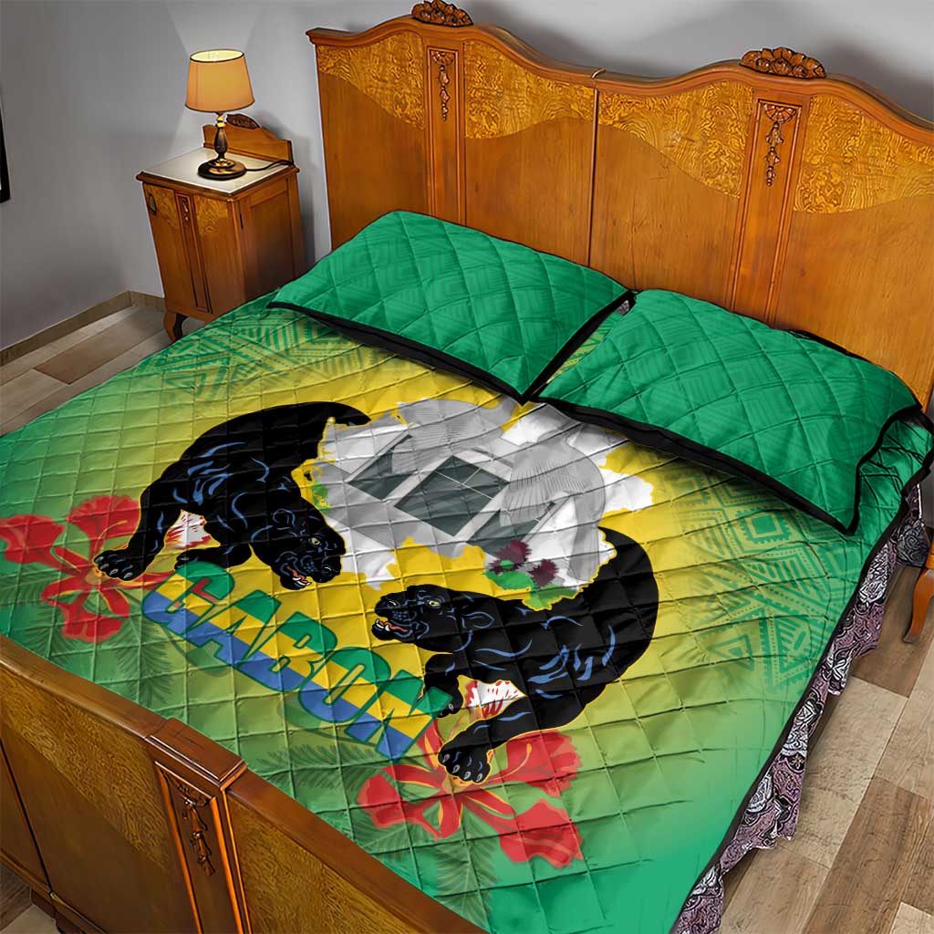 Afro Gabon Independence Day Quilt Bed Set Memorial Leon Mba Monument LT14