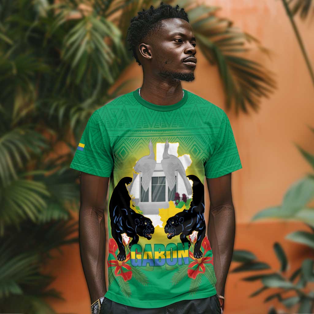 Afro Gabon Independence Day T shirt Memorial Leon Mba Monument LT14