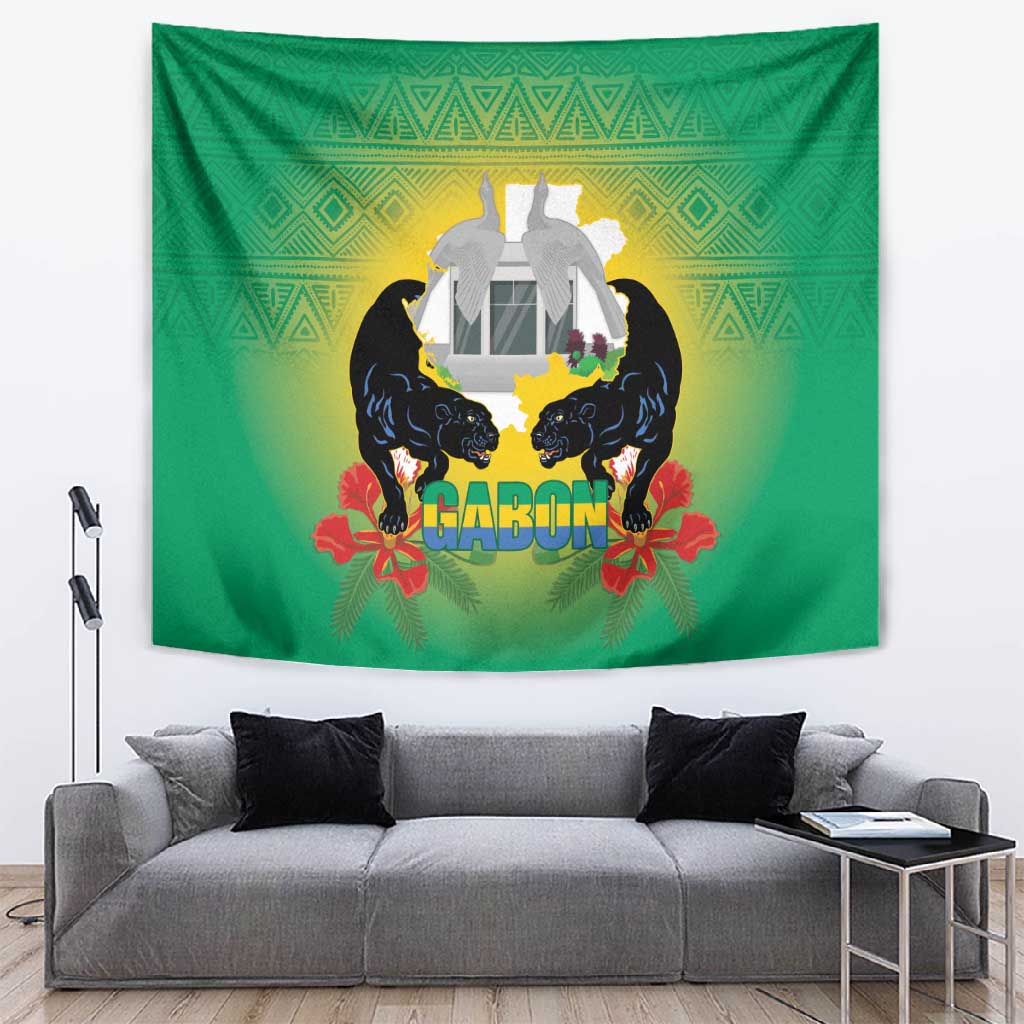 Afro Gabon Independence Day Tapestry Memorial Leon Mba Monument LT14