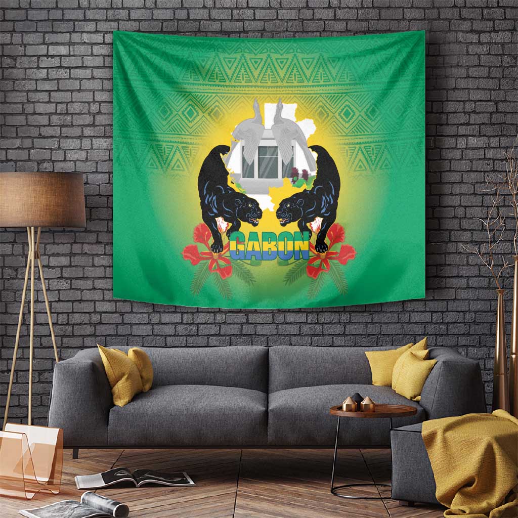 Afro Gabon Independence Day Tapestry Memorial Leon Mba Monument LT14