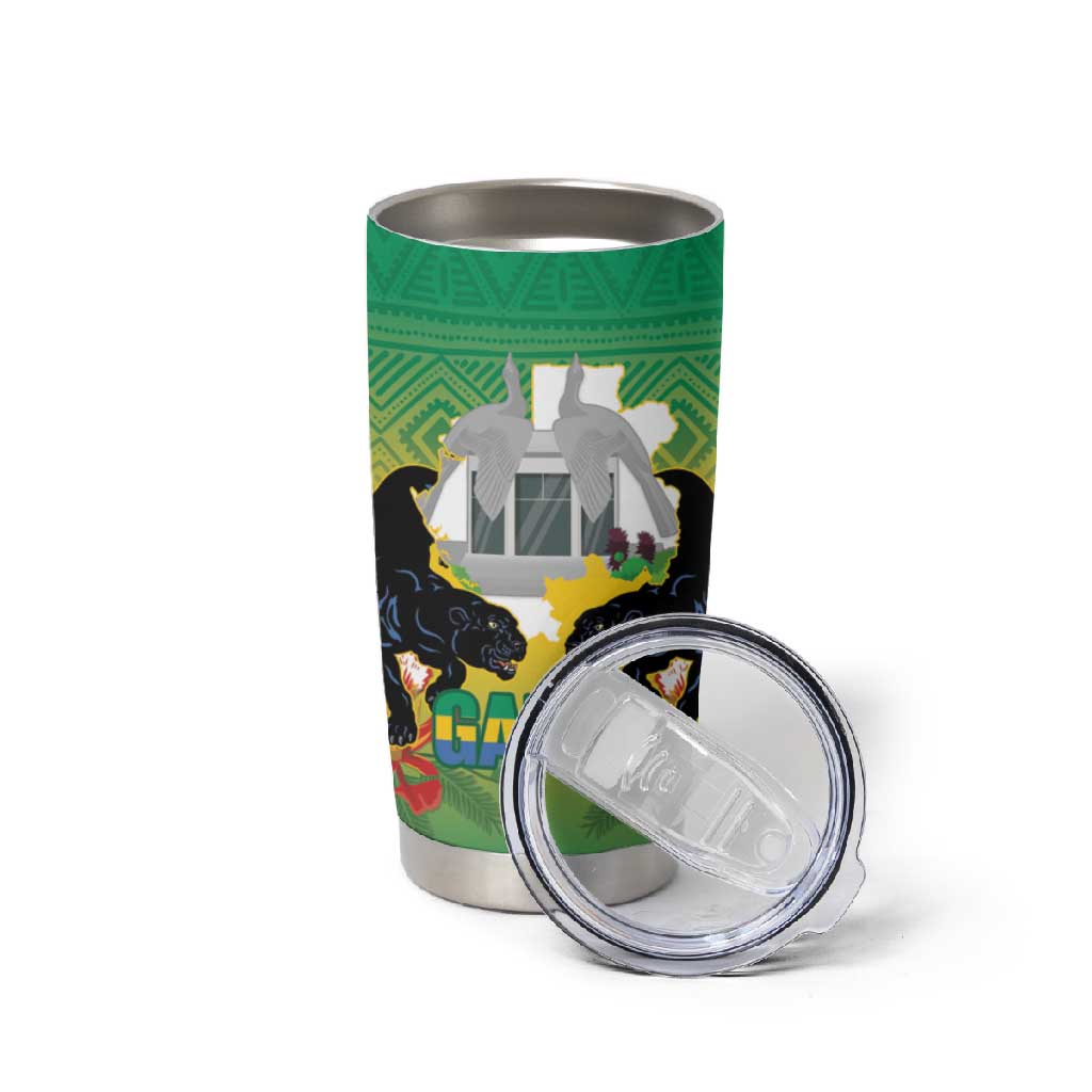 Afro Gabon Independence Day Tumbler Cup Memorial Leon Mba Monument LT14