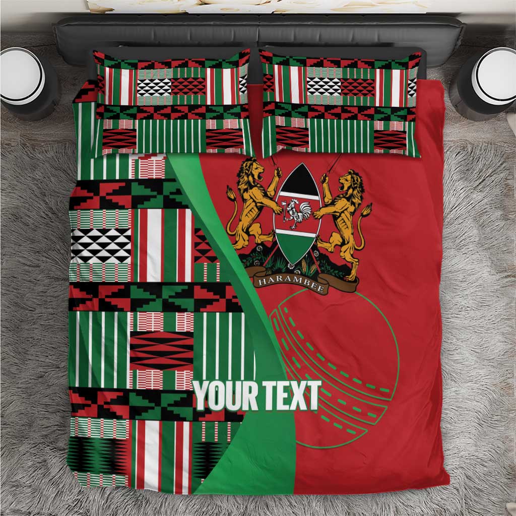 Custom Kenya Cricket Bedding Set Simbas African Kente LT14