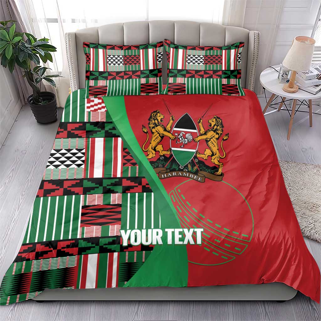 Custom Kenya Cricket Bedding Set Simbas African Kente LT14